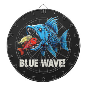 Cible De Fléchettes Harris Walz Élection Blue Waves Démocrate Fish