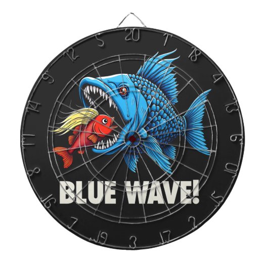 Cible De Fléchettes Harris Walz Élection Blue Waves Démocrate Fish (Devant)