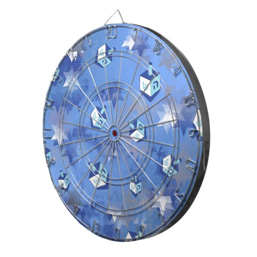 Cible De Fléchettes Heureux Hanoukka Falling Star et Dreidels (Devant droit)