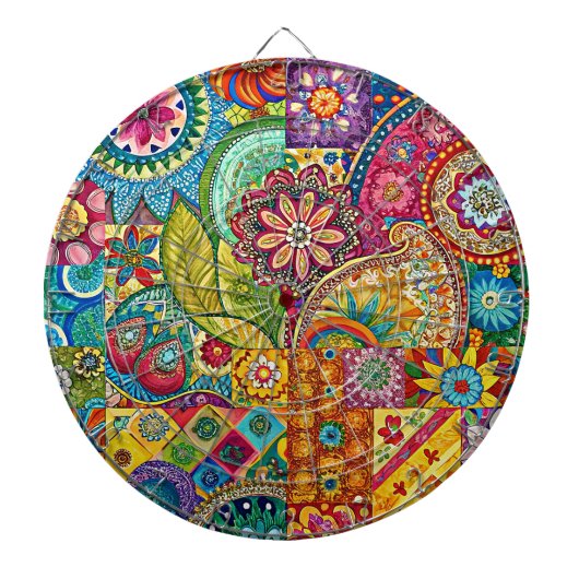 Cible De Fléchettes Hippie Art Dartboard (Devant)