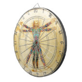 Cible De Fléchettes Homme de Vitruvian de da Vinci avec des tatouages (Devant droit)