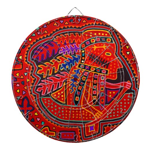 Cible De Fléchettes Homme Indien Kuna dans une Canoë (Devant)