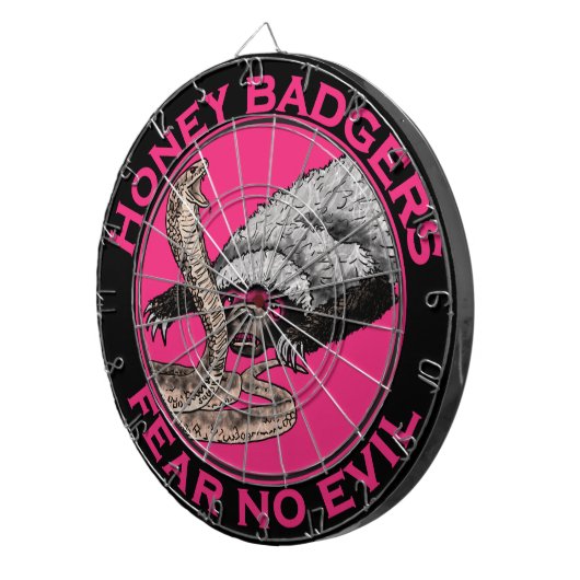 Cible De Fléchettes Honey Badger Craindre pas mal drôle Badass Slogan  (Devant droit)
