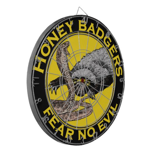 Cible De Fléchettes Honey Badgers ne crains pas mal Jaune effrayant An (Devant gauche)