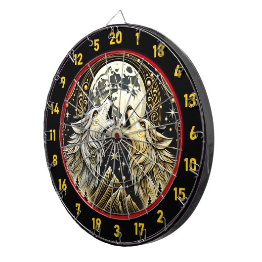 Cible De Fléchettes Howling Wolf Unite Wilderness Et Elégance (Devant droit)