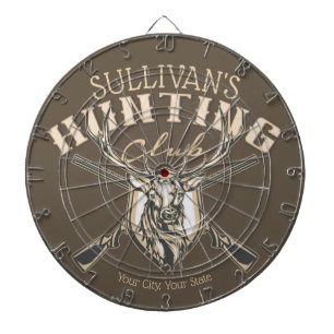 Cible De Fléchettes Hunter NAME personnalisé Deer Rifle Hunter Club d