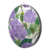 Cible De Fléchettes Hydrangea Violette Fleur Côtière Aquarelle Florale (Devant droit)