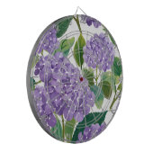 Cible De Fléchettes Hydrangea Violette Fleur Côtière Aquarelle Florale (Devant gauche)