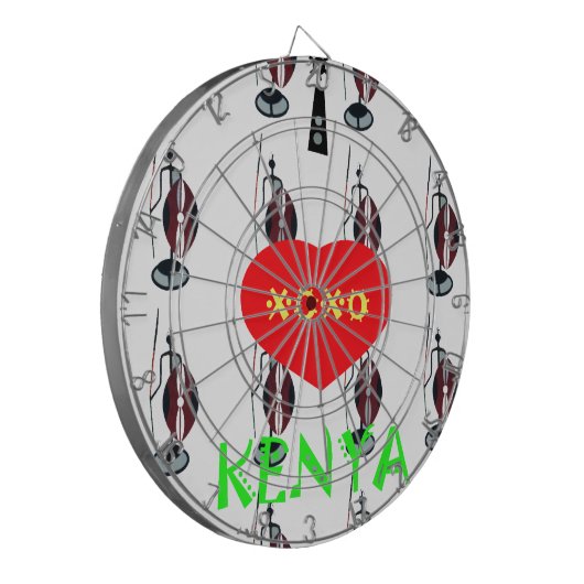Cible De Fléchettes I Love Kenya Massai Art Print (Devant gauche)