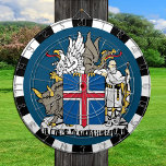 Cible De Fléchettes Iceland Dartboard, Icelandic Flag darts game board<br><div class="desc">Dartboard: Iceland & Coat of Arms,  Icelandic flag darts,  family fun games - love my country,  summer games,  holiday,  fathers day,  birthday party,  college students / sports fans</div>