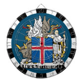 Cible De Fléchettes Iceland Dartboard, Icelandic Flag darts game board (Devant)