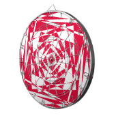 Cible De Fléchettes Illusion abstraite rouge blanc (Devant droit)