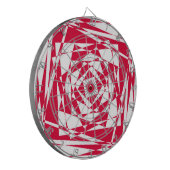 Cible De Fléchettes Illusion abstraite rouge blanc (Devant gauche)