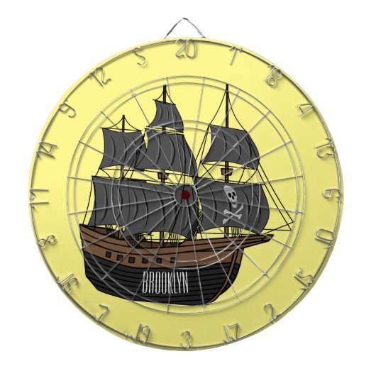 Cible De Fléchettes Illustration de bateau pirate (Devant)