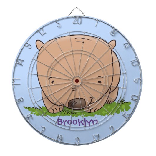 Cible De Fléchettes Illustration de bébé wombat mignon en style cartoo (Devant)