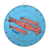 Cible De Fléchettes Illustration de calamar rose (Devant)