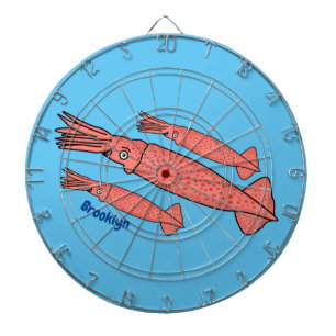 Cible De Fléchettes Illustration de calamar rose