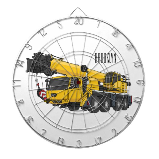 Cible De Fléchettes Illustration de camion de grue (Devant)