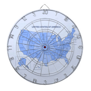 Cible De Fléchettes Illustration de carte minimale des États-Unis en b