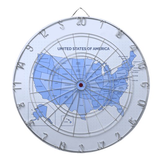 Cible De Fléchettes Illustration de carte minimale des États-Unis en b (Devant)