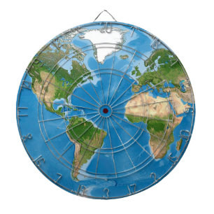 Cible De Fléchettes Illustration de carte topographique du monde