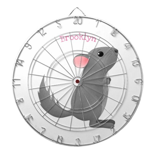 Cible De Fléchettes Illustration de chinchilla gris mignon (Devant)