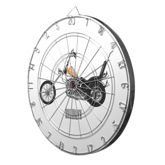 Cible De Fléchettes Illustration de Chopper Motorcycle 1950 (Devant droit)