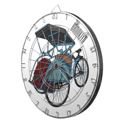 Cible De Fléchettes Illustration de cyclo-pousse (Devant droit)