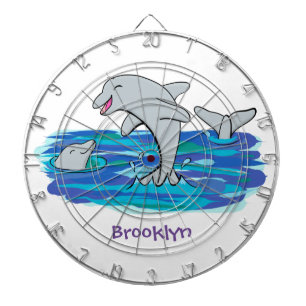 Cible De Fléchettes Illustration de dauphins heureux adorables
