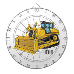 Cible De Fléchettes Illustration de dessin animé Bulldozer