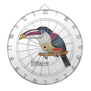 Cible De Fléchettes Illustration de dessin animé d'aracari à cimier fr