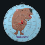 Cible De Fléchettes Illustration de dessin animé de capybara ukulele<br><div class="desc">Cette joyeuse capybara chante et joue du ukulele. Dessiné dans un style d'illustration de dessin animé amusant.</div>