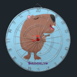 Cible De Fléchettes Illustration de dessin animé de capybara ukulele<br><div class="desc">Cette joyeuse capybara chante et joue du ukulele. Dessiné dans un style d'illustration de dessin animé amusant.</div>