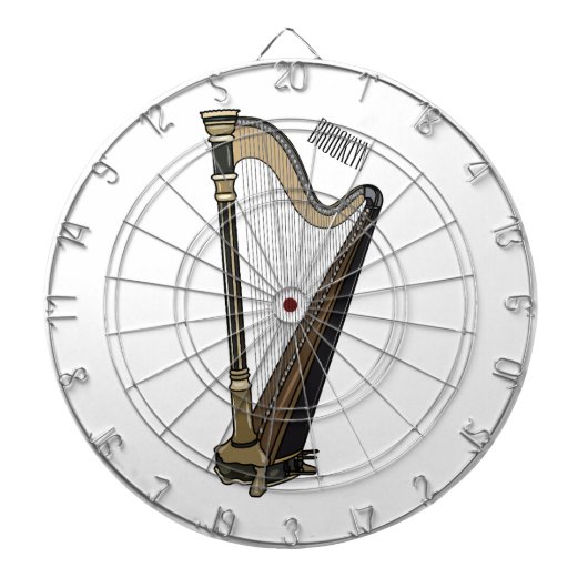 Cible De Fléchettes Illustration de dessin animé sur la harpe (Devant)