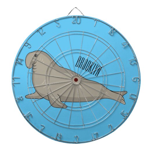 Cible De Fléchettes Illustration de dessin de phoque éléphant (Devant)