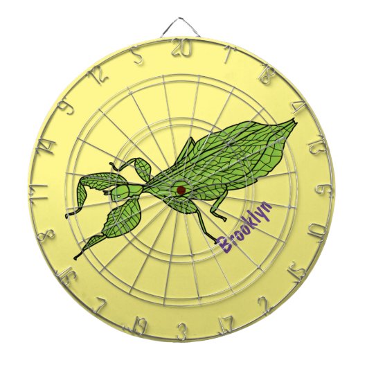 Cible De Fléchettes Illustration de dessin d'insecte des feuilles vert (Devant)