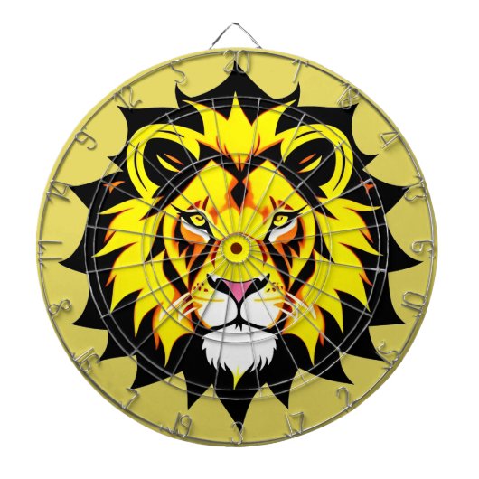 Cible De Fléchettes Illustration de tête de lion avec détails complexe (Devant)
