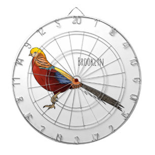 Cible De Fléchettes Illustration d'oiseau de faisan doré