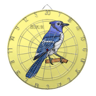 Cible De Fléchettes Illustration d'oiseau de jay bleu
