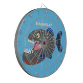 Cible De Fléchettes Illustration drôle de piranha affamée (Devant gauche)