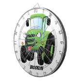 Cible De Fléchettes Illustration du joli joyeux tracteur agricole vert (Devant droit)