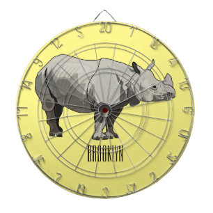 Cible De Fléchettes Illustration du rhinocéros de Javan