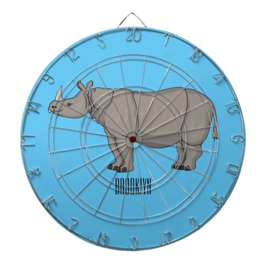 Cible De Fléchettes Illustration du rhinocéros de Javan (Devant)