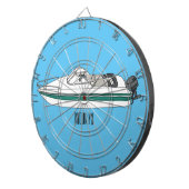 Cible De Fléchettes Illustration d'un bateau à moteur (Devant droit)