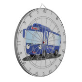 Cible De Fléchettes Illustration d'un bus moderne bleu mignon (Devant gauche)