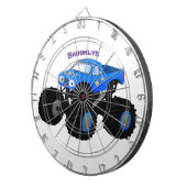 Cible De Fléchettes Illustration d'un camion monstre bleu mou (Devant droit)