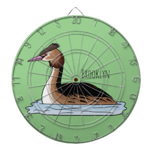 Cible De Fléchettes Illustration d'un grand oiseau de grèbe huppé