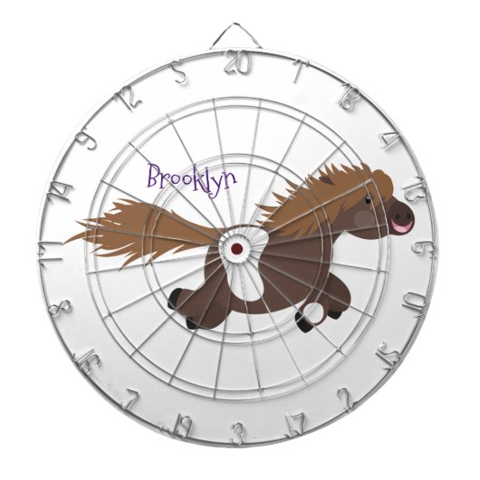 Cible De Fléchettes Illustration d'un poney de Shetland mignon (Devant)