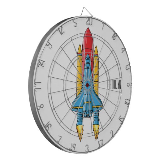 Cible De Fléchettes Illustration d'un vaisseau de fusées (Devant gauche)