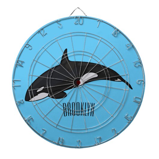 Cible De Fléchettes Illustration d'une baleine tueuse (Devant)